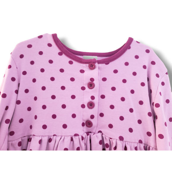 Hanna Andersson 130 US 8 Purple Dot Longsleeved Dress - Picture 2 of 3